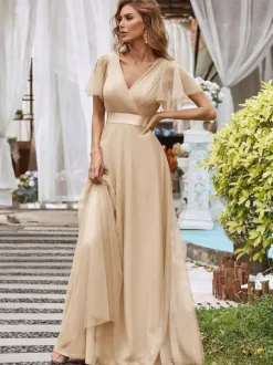 Bridesmaid Dresses Tulle A-Line Floor-Length Wedding Party Dress