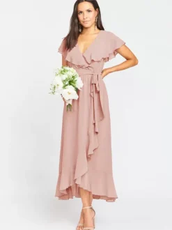 Bridesmaid Dress A-Line Ankle-Length Chiffon Formal Gowns Free Customization