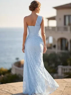 Bridesmaid Dress Ball Gown Floor-Length Lace Formal Gowns Wedding Guest Dress