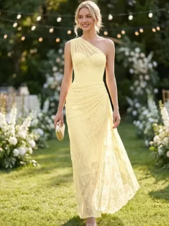 Bridesmaid Dress Ball Gown Floor-Length Lace Formal Gowns Wedding Guest Dress