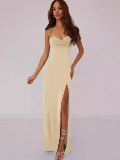 Bridesmaid Dress Ball Gown Floor-Length Lace-up Polyester Wedding Party Dress