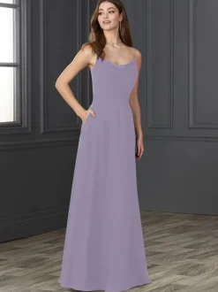 Bridesmaid Dress Chiffon A-Line Floor-Length Wedding Party Dress Free Customization