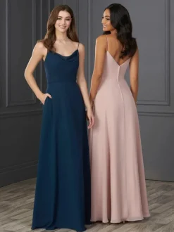 Bridesmaid Dress Chiffon A-Line Floor-Length Wedding Party Dress Free Customization