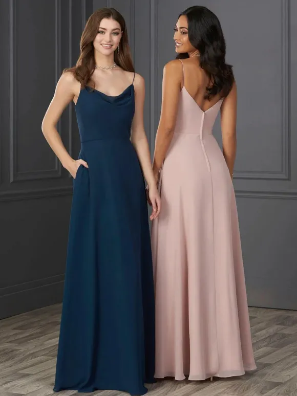 Bridesmaid Dress Chiffon A-Line Floor-Length Wedding Party Dress Free Customization