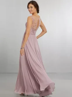 Bridesmaid Dress Chiffon A-Line Floor-Length Wedding Party Dress