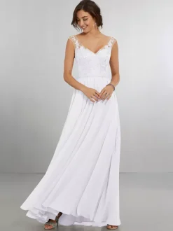 Bridesmaid Dress Chiffon A-Line Floor-Length Wedding Party Dress