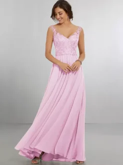 Bridesmaid Dress Chiffon A-Line Floor-Length Wedding Party Dress