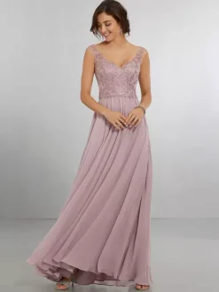 Bridesmaid Dress Chiffon A-Line Floor-Length Wedding Party Dress