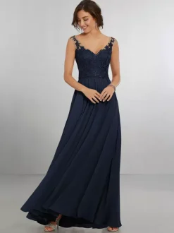 Bridesmaid Dress Chiffon A-Line Floor-Length Wedding Party Dress