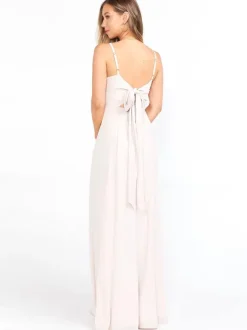 Bridesmaid Dresses A-Line Floor-Length Lace-up Wedding Party Dress Free Customization