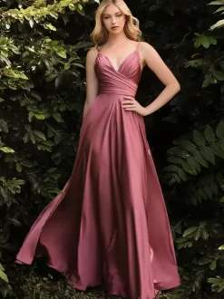 Bridesmaid Dresses A-Line Floor-Length Zipper Satin Fabric Wedding Party Dress