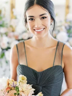 Bridesmaid Dresses A-Line Sweetheart Neck Sleeveless Floor-Length Single Thread Tulle Green Wedding Party Dress Free Customization