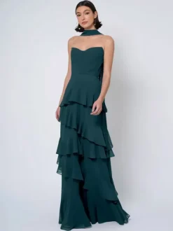 Bridesmaid Dresses Ball Gown Floor-Length Backless Chiffon Wedding Party Dress