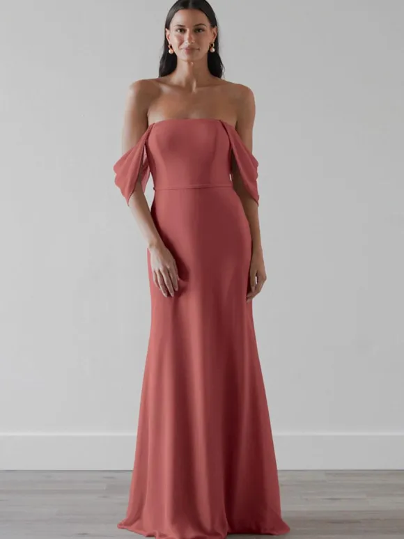 Bridesmaid Dresses Chiffon A-Line Floor-Length Prom Dress