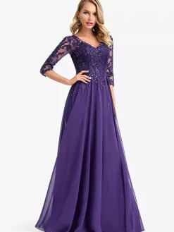 Bridesmaid Dresses Chiffon A-Line Floor-Length Wedding Party Dress