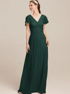 Bridesmaid Dresses Chiffon A-Line Floor-Length Formal Gowns