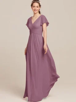 Bridesmaid Dresses Chiffon A-Line Floor-Length Formal Gowns
