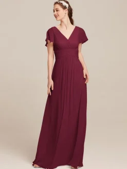 Bridesmaid Dresses Chiffon A-Line Floor-Length Formal Gowns