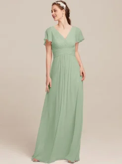 Bridesmaid Dresses Chiffon A-Line Floor-Length Formal Gowns