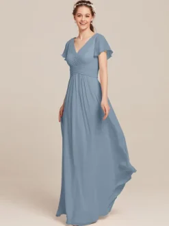 Bridesmaid Dresses Chiffon A-Line Floor-Length Formal Gowns