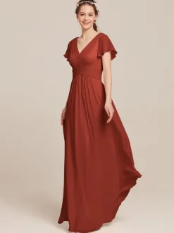 Bridesmaid Dresses Chiffon A-Line Floor-Length Formal Gowns