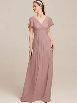 Bridesmaid Dresses Chiffon A-Line Floor-Length Formal Gowns