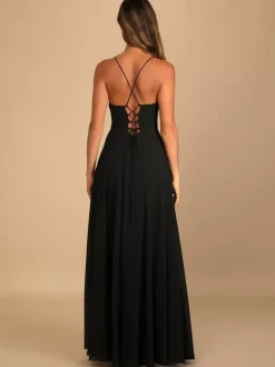 Bridesmaid Dresses Chiffon A-Line Spaghetti Straps High Slit Wedding Party Dress