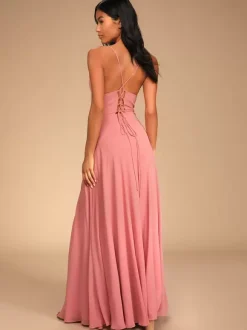 Bridesmaid Dresses Chiffon A-Line Spaghetti Straps High Slit Wedding Party Dress