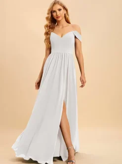 Bridesmaid Dresses Chiffon Ball Gown Floor-Length Wedding Party Dress