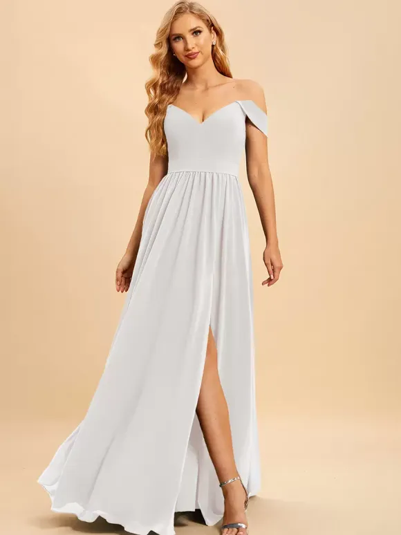 Bridesmaid Dresses Chiffon Ball Gown Floor-Length Wedding Party Dress
