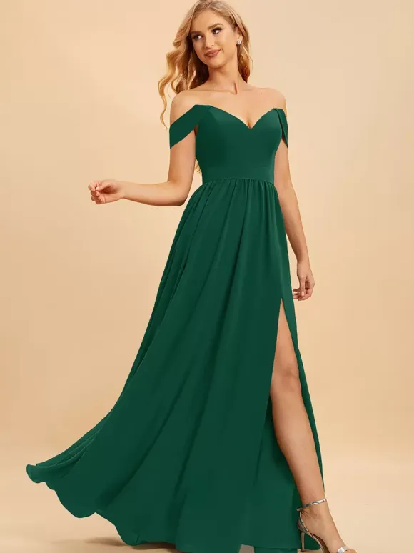Bridesmaid Dresses Chiffon Ball Gown Floor-Length Wedding Party Dress