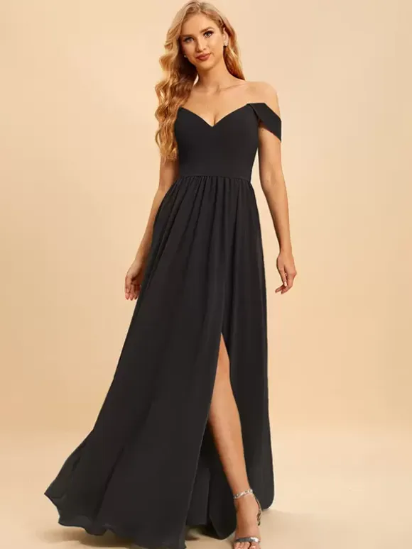 Bridesmaid Dresses Chiffon Ball Gown Floor-Length Wedding Party Dress