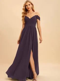 Bridesmaid Dresses Chiffon Ball Gown Floor-Length Wedding Party Dress