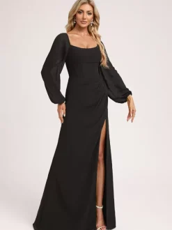 Bridesmaid Dresses Chiffon Ball Gown Floor-Length Prom Dress