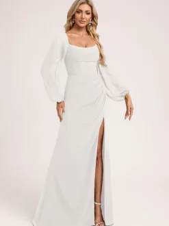 Bridesmaid Dresses Chiffon Ball Gown Floor-Length Prom Dress