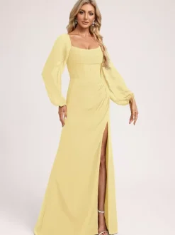 Bridesmaid Dresses Chiffon Ball Gown Floor-Length Prom Dress