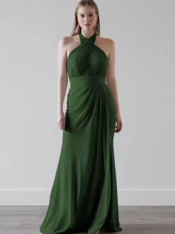 Bridesmaid Dresses Chiffon Mermaid Floor-Length Wedding Party Dress