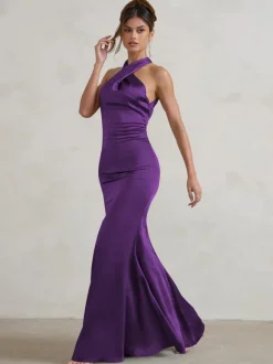 Bridesmaid Dresses Mermaid Floor-Length Zipper Satin Fabric Wedding Party Dress