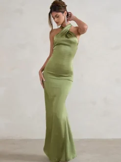 Bridesmaid Dresses Mermaid Floor-Length Zipper Satin Fabric Wedding Party Dress