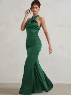Bridesmaid Dresses Mermaid Floor-Length Zipper Satin Fabric Wedding Party Dress