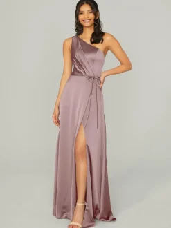 Bridesmaid Dresses Satin Fabric A-Line Floor-Length Wedding Party Dress