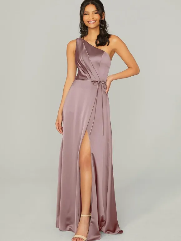 Bridesmaid Dresses Satin Fabric A-Line Floor-Length Wedding Party Dress