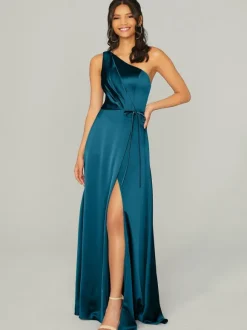 Bridesmaid Dresses Satin Fabric A-Line Floor-Length Wedding Party Dress