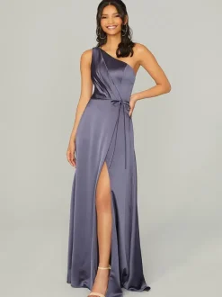 Bridesmaid Dresses Satin Fabric A-Line Floor-Length Wedding Party Dress