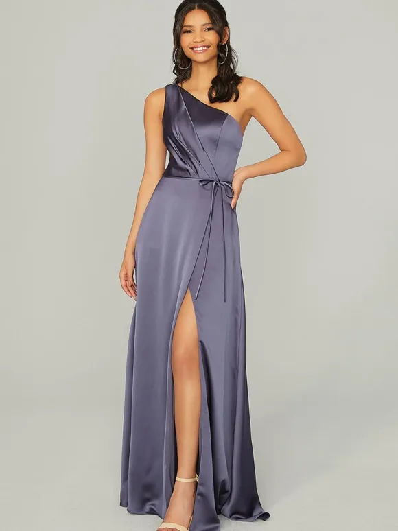Bridesmaid Dresses Satin Fabric A-Line Floor-Length Wedding Party Dress