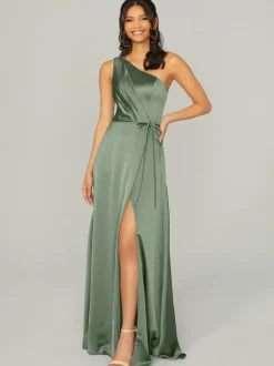 Bridesmaid Dresses Satin Fabric A-Line Floor-Length Wedding Party Dress