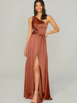 Bridesmaid Dresses Satin Fabric A-Line Floor-Length Wedding Party Dress