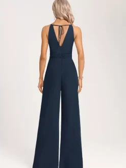 Bridesmaid Dress Jumpsuit Floor-Length Zipper Chiffon Wedding Party Dress