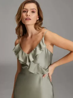 Bridesmaid Dress Mermaid Floor-Length Zipper Elastic Silk Like Satin Wedding Party Dress