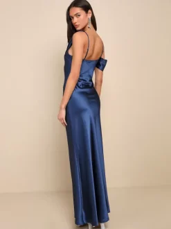 Bridesmaid Dress Open Back Asymmetrical Mermaid Wedding Party Maxi Dresses